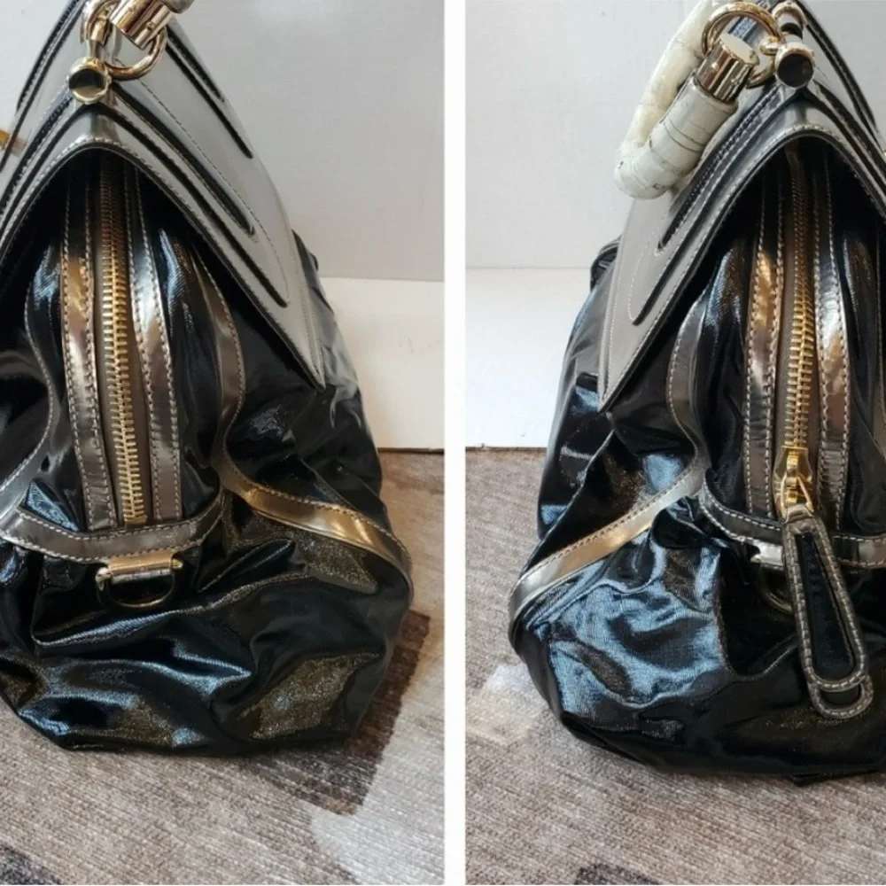 Gucci Black and Gold Satchel with Classic Design